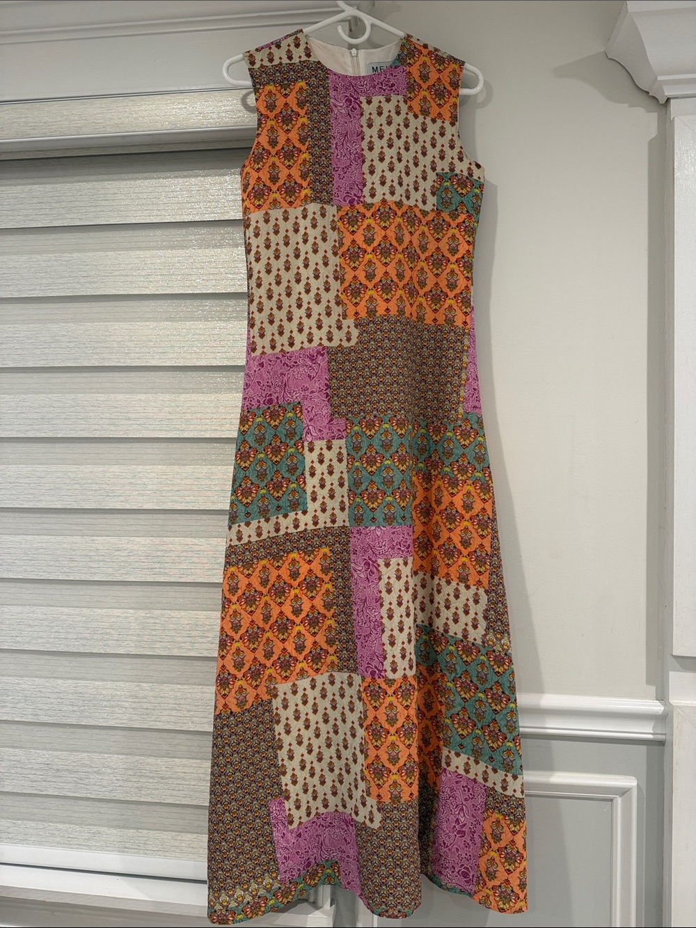MELI Patchwork Maxi Slip Dress